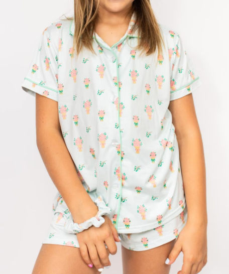 Love Blooms Here Girls Pajama Set